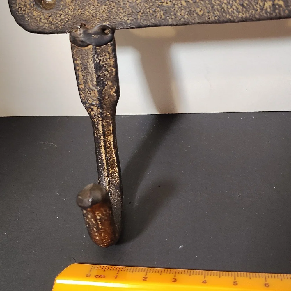 Rustic Cast Iron Brown Coat Hook Rack